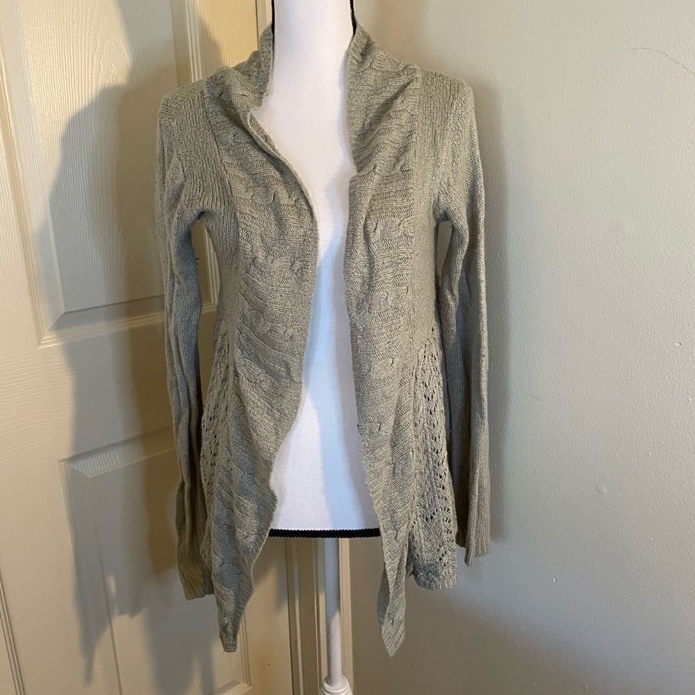 At Last, light grey cardigan